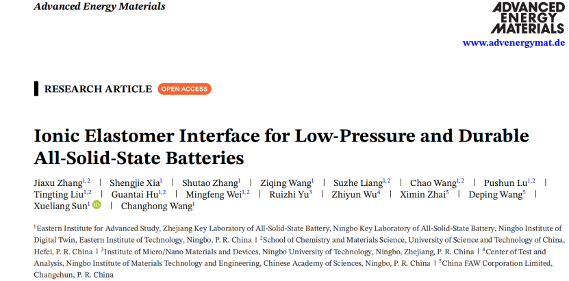 Breakthrough in Solid-State Battery Operating Pressure: New Chinese Ionic Elastomer Solves Commercialization Bottleneck